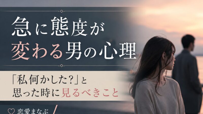 急に態度が変わる男の心理｜「私何かした？」と思った時に見るべきこと 