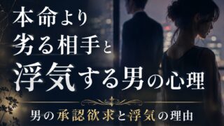 本命より劣る相手と浮気する男の心理｜男の承認欲求と浮気の理由 