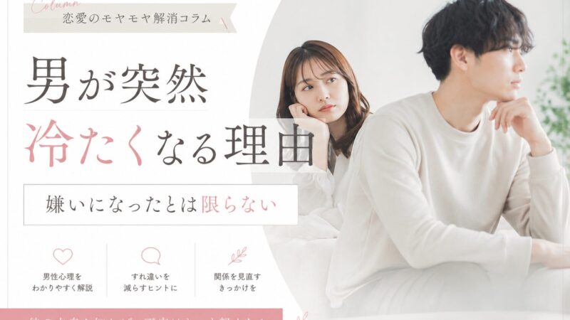 男が突然冷たくなる理由｜嫌いになったとは限らない 
