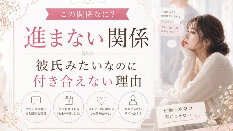 進まない関係｜彼氏みたいなのに付き合えない理由 